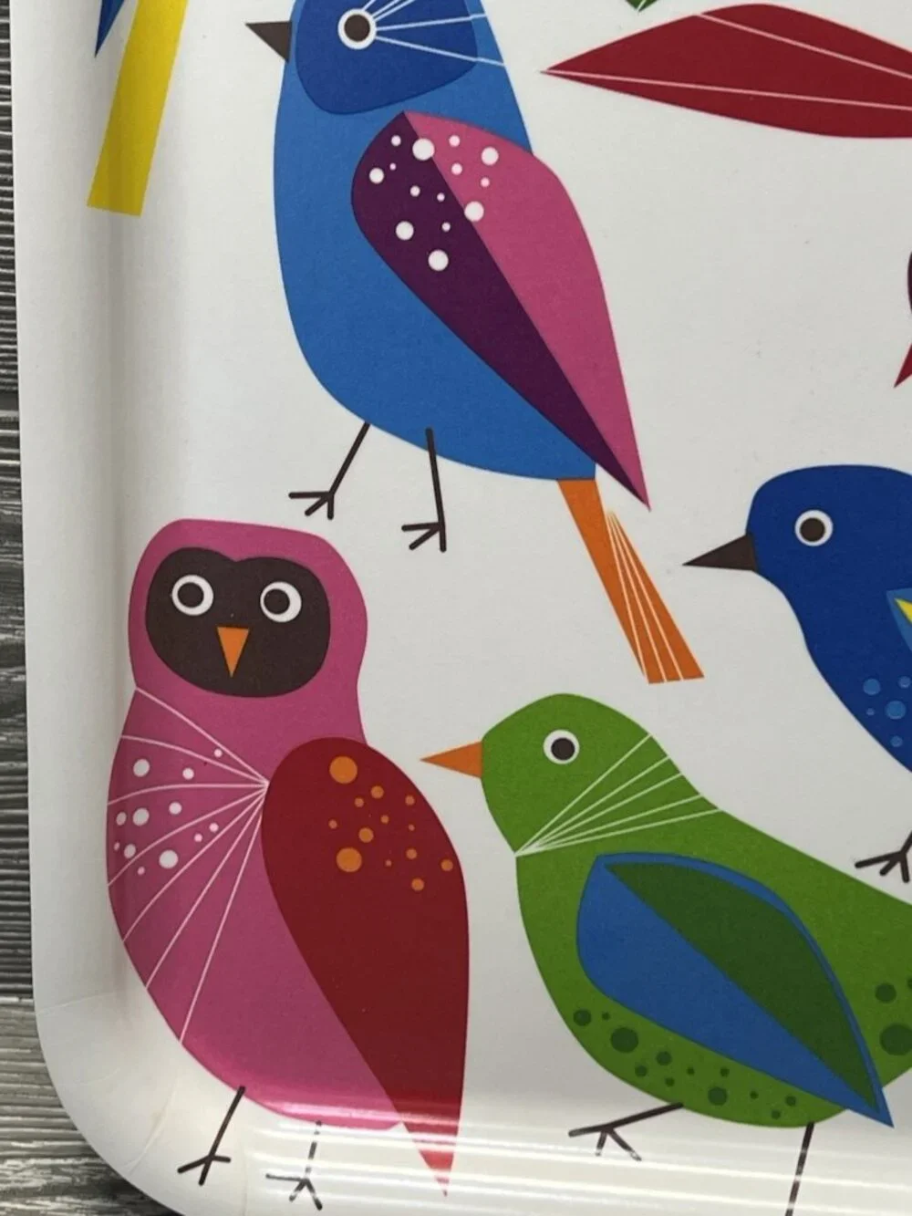 IKEA BARBAR Retired Bird Melamine Tray 13x13 Colorful Scandinavian Modern Art